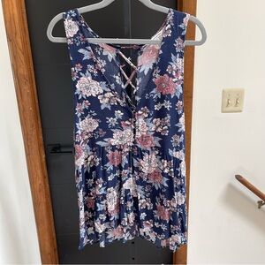 American Eagle Outfitters Floral Blouse - Navy and Pink